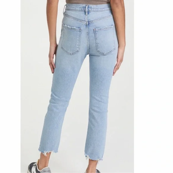 NWT Agolde Riley High Rise Straight Crop Jeans in Bitter Size 29 Cotton Stretch - Picture 9 of 16
